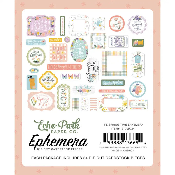 Die Cut Ephemera - It's Spring Time - Echo Park