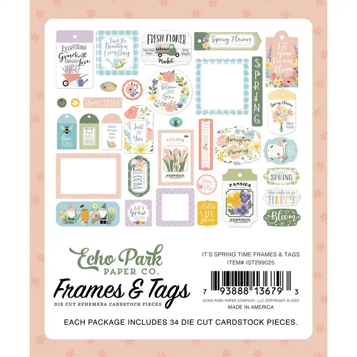 Die Cut Tags & Frames - It's Spring Time - Echo Park