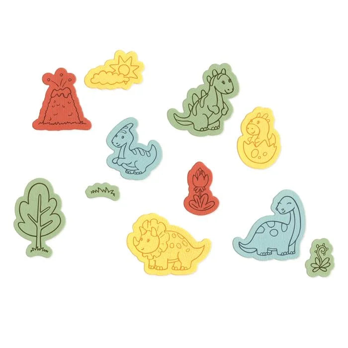 Dinosaur Adventures Clear Stamps Set w/ Framelits Die - Kid Create Collection - Sizzix