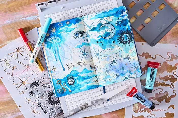 View 2 of Dreamscape Clear Stamps Set w/ Stencils - Studio by Vic Hollins - Sizzix