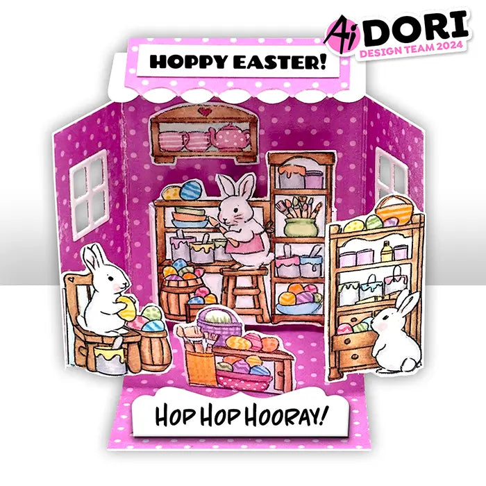 View 2 of Easter Bunnies Clear Stamps and Die Set Matchbook - Art Impressions