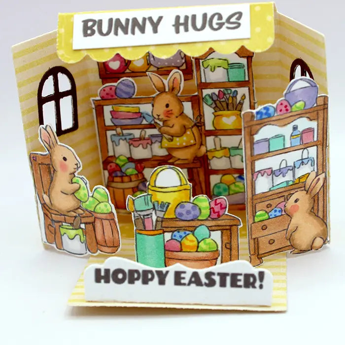 View 3 of Easter Bunnies Clear Stamps and Die Set Matchbook - Art Impressions