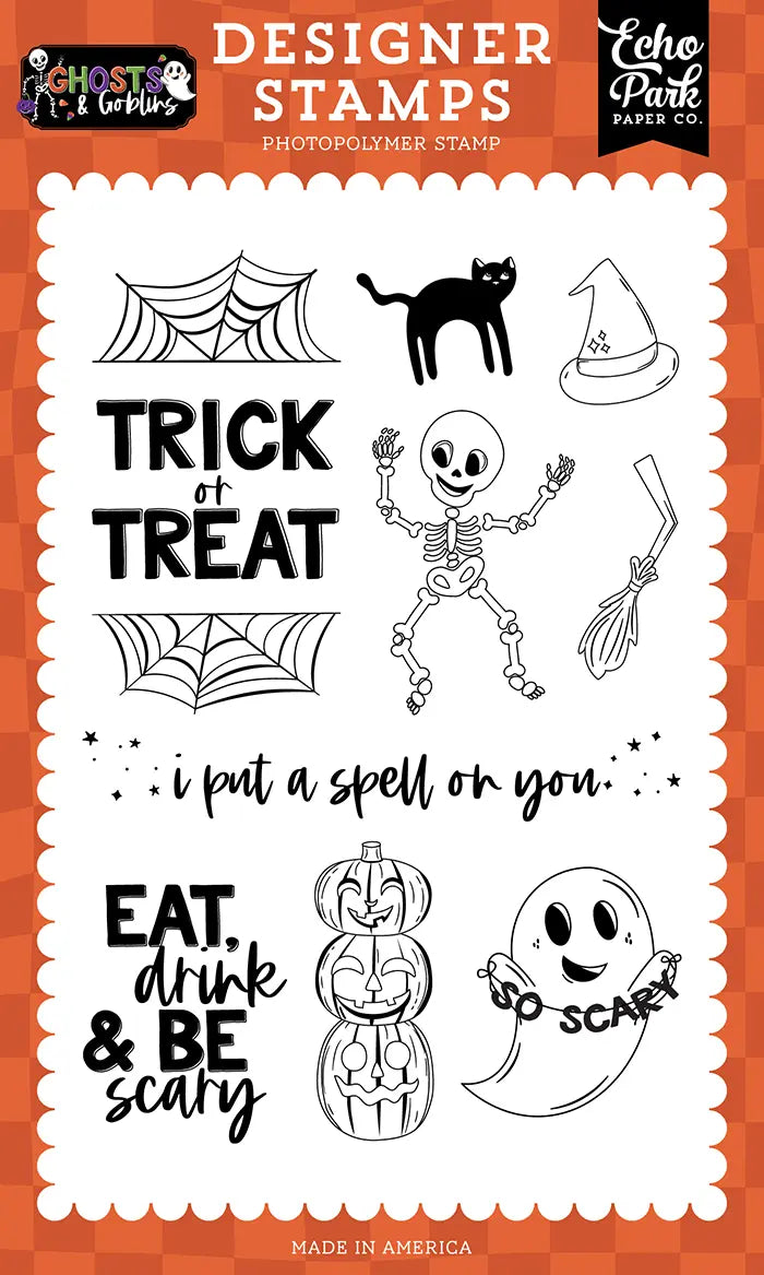 Eat Drink And Be Scary Stamp Set - Ghosts And Goblins - Echo Park