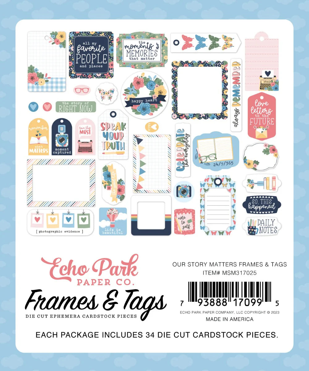 Frames and Tags Ephemera - Our Story Matters - Echo Park