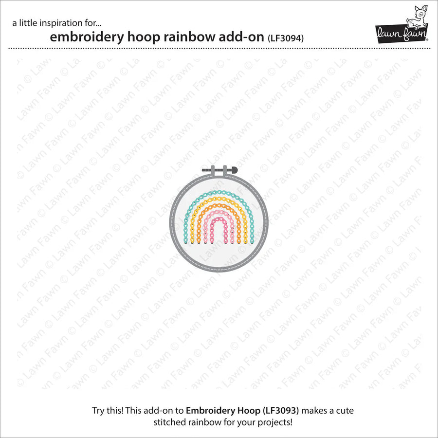 Embroidery Hoop Rainbow Add-On Die-Lawn Fawn