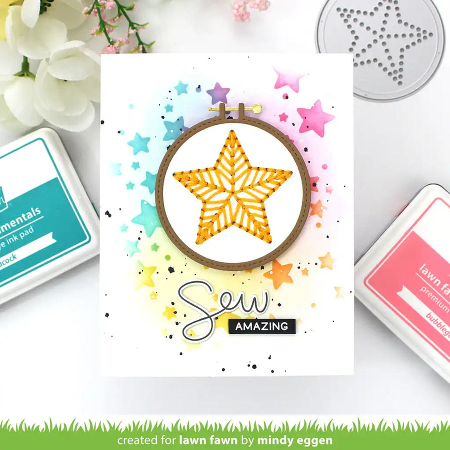 Embroidery Hoop Star Add-On Die- Embroidery Collection.-Lawn Fawn