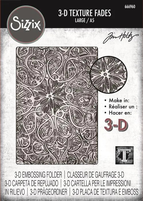 Engraved 3-D Texture Fades Embossing Folder, Large/A5 - Back from the Vault - Tim Holtz - Sizzix
