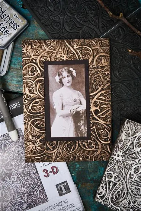 Engraved 3-D Texture Fades Embossing Folder, Large/A5 - Back from the Vault - Tim Holtz - Sizzix