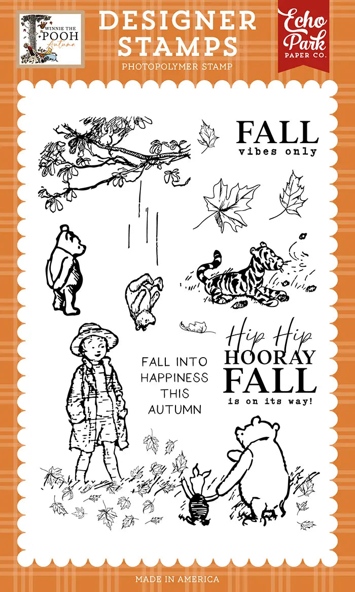 Fall Into Happiness Stamp Set - Winnie The Pooh Autumn - Echo Park