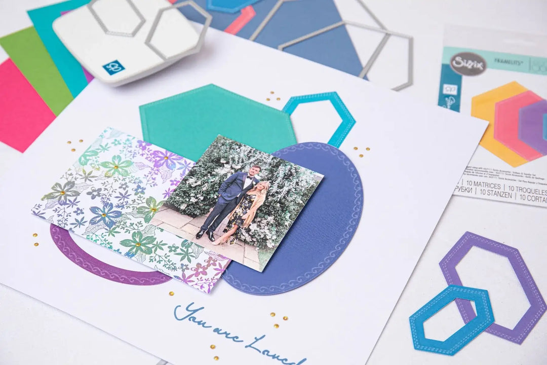 View 4 of Fanciful Belinda Stitched Hexagons Framelits Die Set by Stacey Park - Sizzix