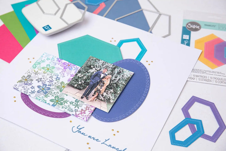 View 4 of Fanciful Belinda Stitched Hexagons Framelits Die Set by Stacey Park - Sizzix