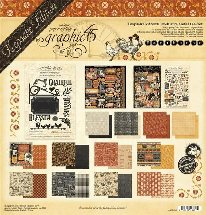 Farmhouse Keepsake Kit with Exclusive Metal Die-Set - Graphic 45