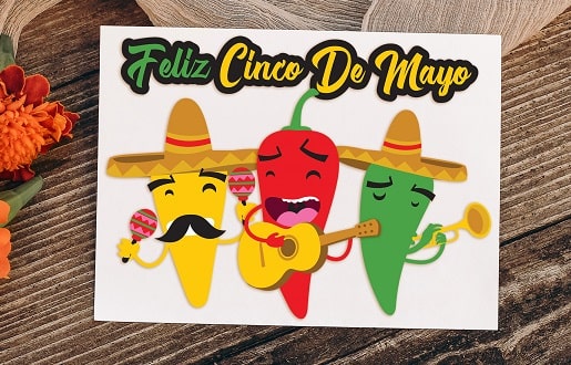 Feliz Cinco de Mayo Chile SVG Image File Download