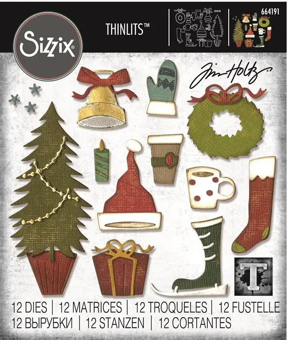 Festive Things Thinlits Die Set Die Set 12PK - Back from the Vault - Tim Holtz - Sizzix