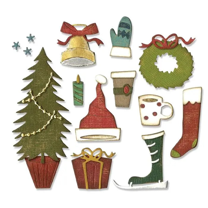 Festive Things Thinlits Die Set Die Set 12PK - Back from the Vault - Tim Holtz - Sizzix