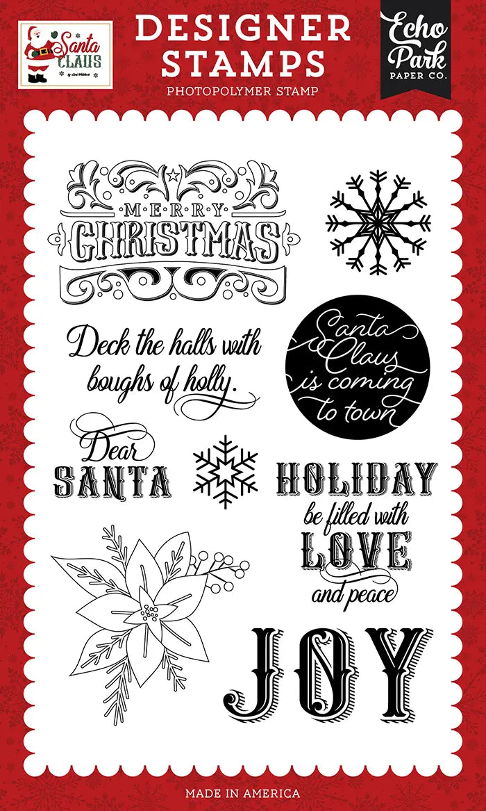 Filled With Love And Peace Stamp Set - Santa Claus - Echo Park