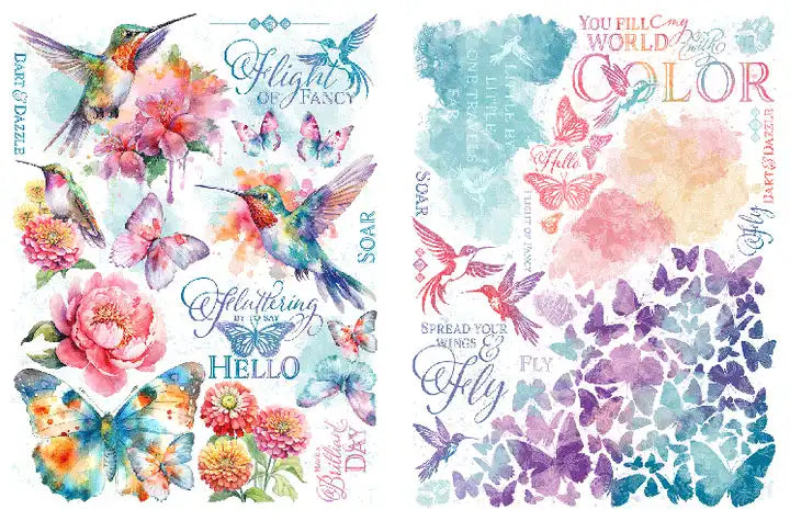 View 2 of Flight of Fancy Rub-On Transfers - Graphic 45