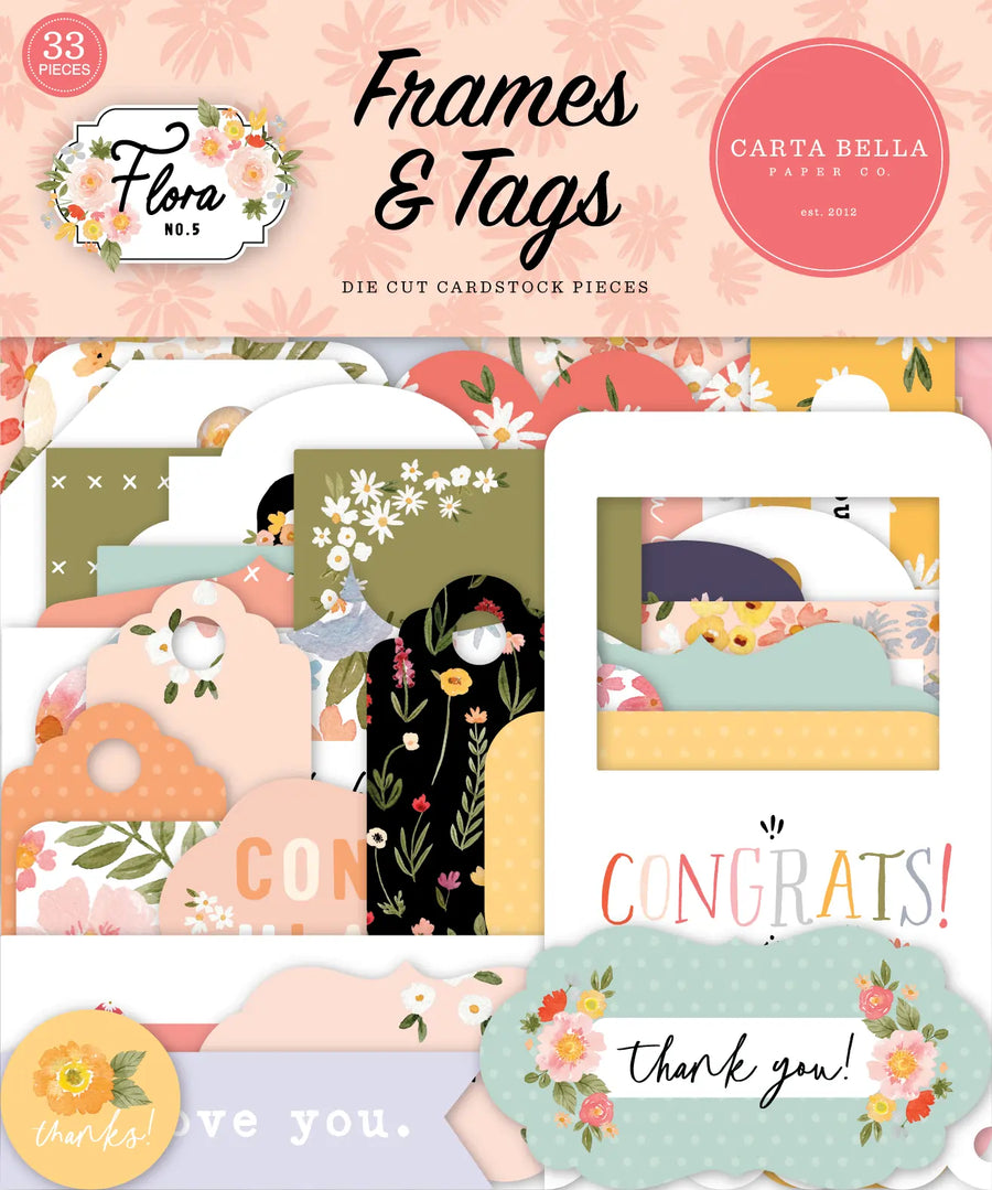 Flora No. 5 Frames & Tags - Carta Bella