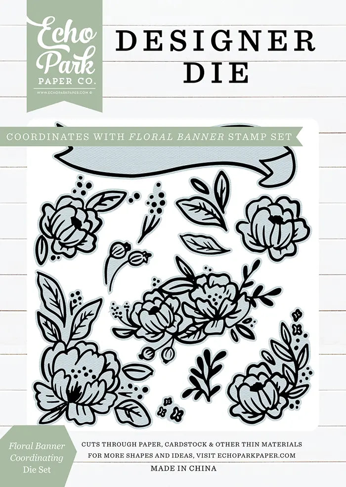 Floral Banner Coordinating Die Set - Designer Series - Echo Park