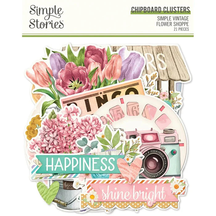Flower Shoppe Chipboard Clusters - Simple Vintage - Simple Stories