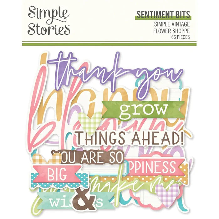 Flower Shoppe Sentiment Bits & Pieces - Simple Vintage - Simple Stories