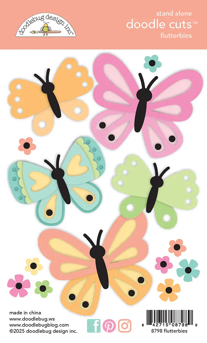Flutterbies Doodle Cuts - Butterfly Kisses - Doodlebug
