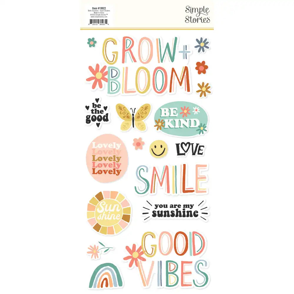 Foam Stickers - Boho Sunshine Collection - Simple Stories