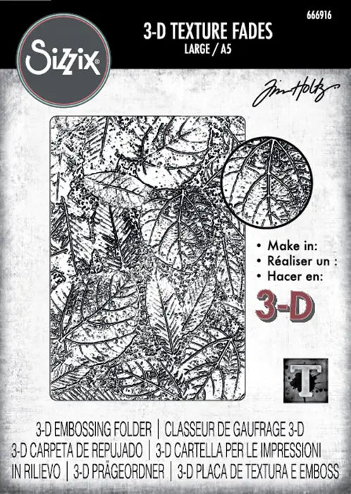 Foliage 3D Texture Fades Embossing Folder A5 - Tim Holtz - Sizzix