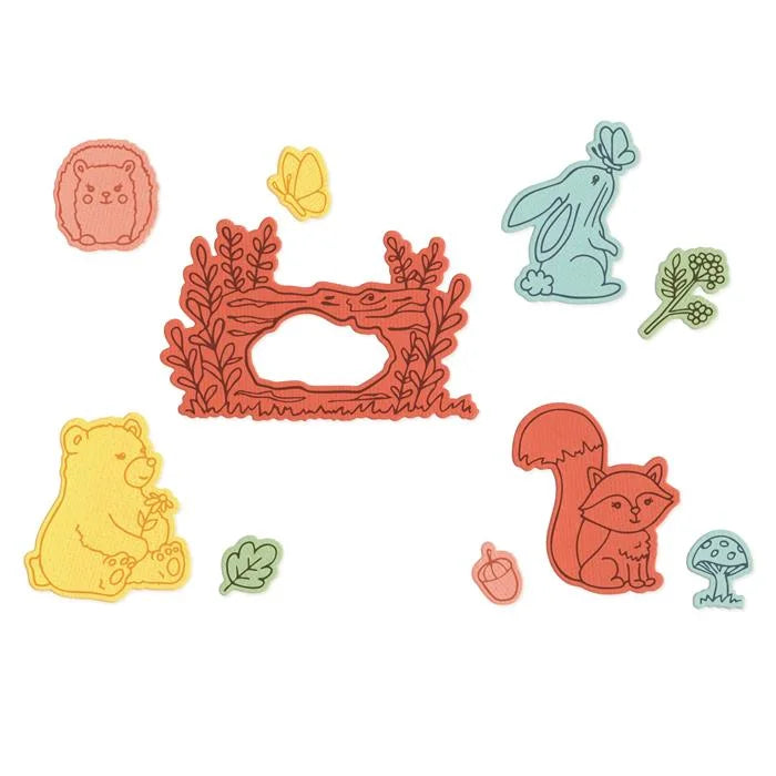 Forest Friends Clear Stamps Set w/ Framelits Die - Kid Create Collection - Sizzix