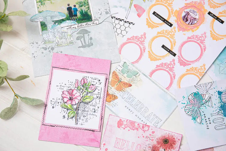 Framelits Die Set w/ Stamp Floral Mix Cluster by 49 and Market - Sizzix