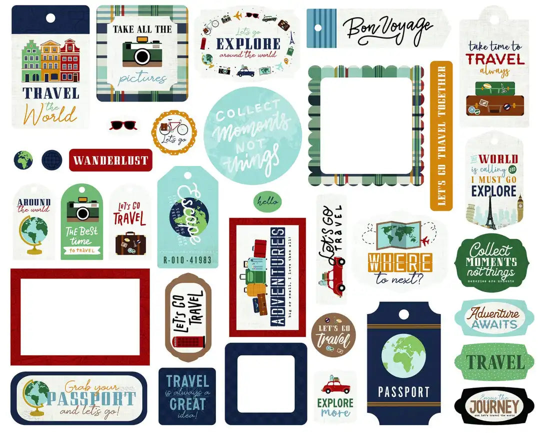 Frames & Tags - Let's Go Travel Collection - Echo Park