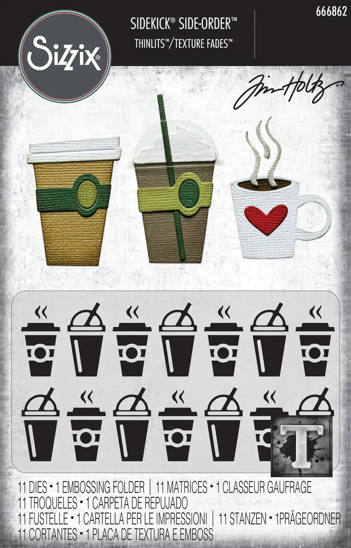 Fresh Brewed Thinlits w/ Folder - Vault: Sidekick Side-Order - Tim Holtz - Sizzix