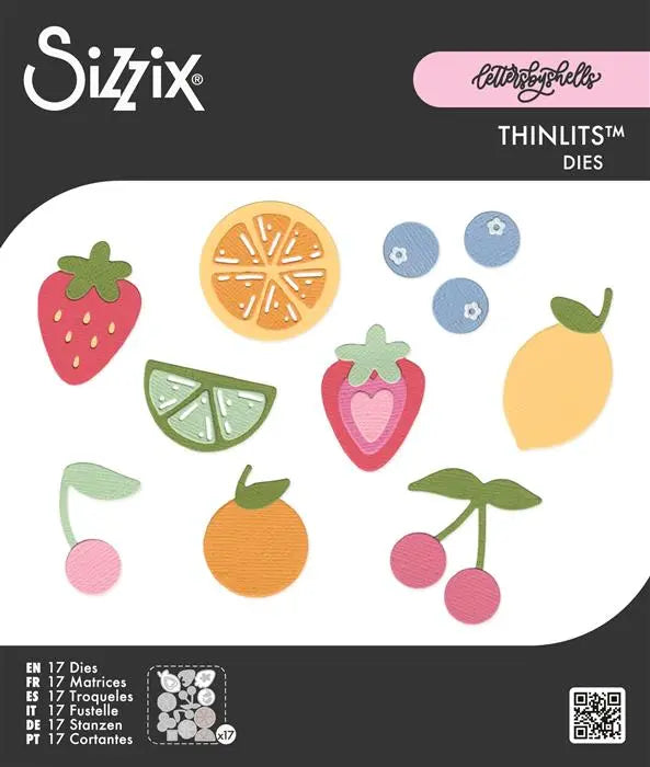 Fruit Doodles Thinlits Die Set Die Set 17PK - Letters by Shells - Shelly Kim - Sizzix