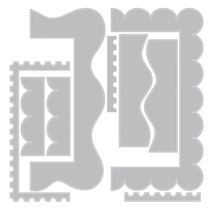 Sizzix Fun Borders Thinlits Die Set 9PK - Letters by Shells - Shelly Kim