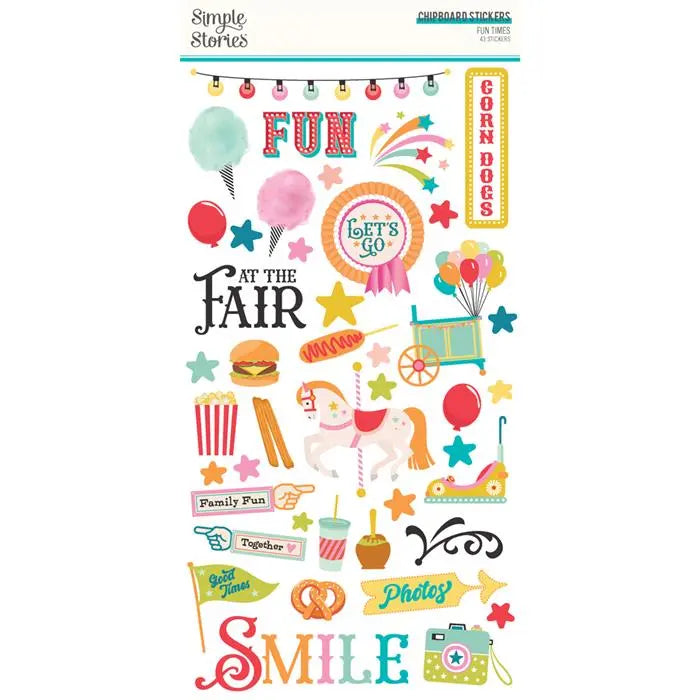 Fun Times Chipboard Stickers, 6" x 12" - Simple Stories