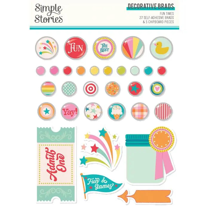 Fun Times Decorative Brads - Simple Stories
