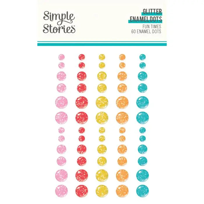 Fun Times Glitter Enamel Dot Stickers - Simple Stories