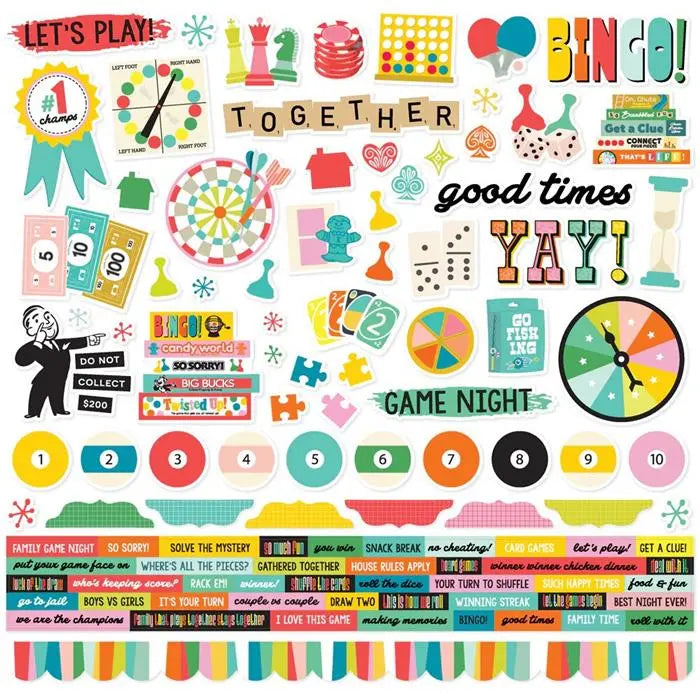 Game Night Cardstock Stickers - Simple Stories