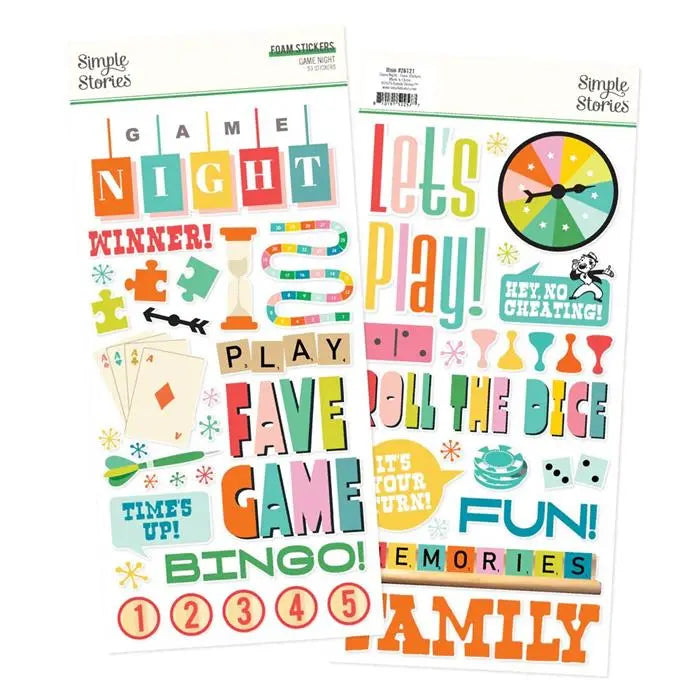 Game Night Foam Stickers - Simple Stories