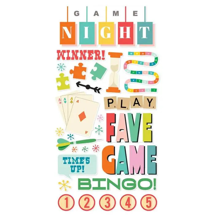 Game Night Foam Stickers - Simple Stories