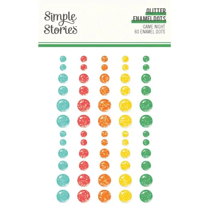 Game Night Glitter Enamel Dots - Simple Stories
