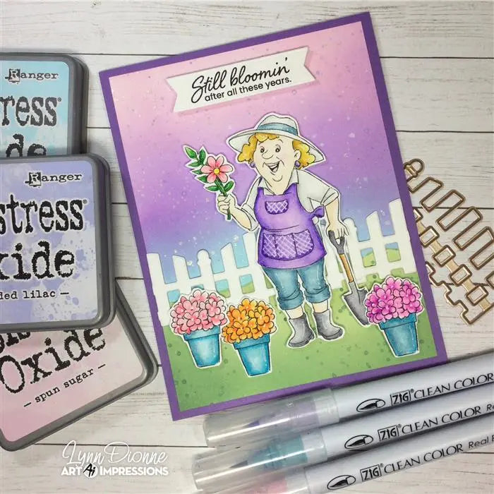 Gardener Gail Clear Stamp and Die Set - Ai People - Art Impressions