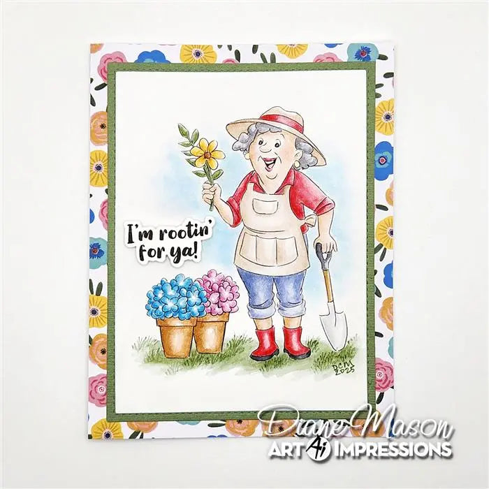 Gardener Gail Clear Stamp and Die Set - Ai People - Art Impressions