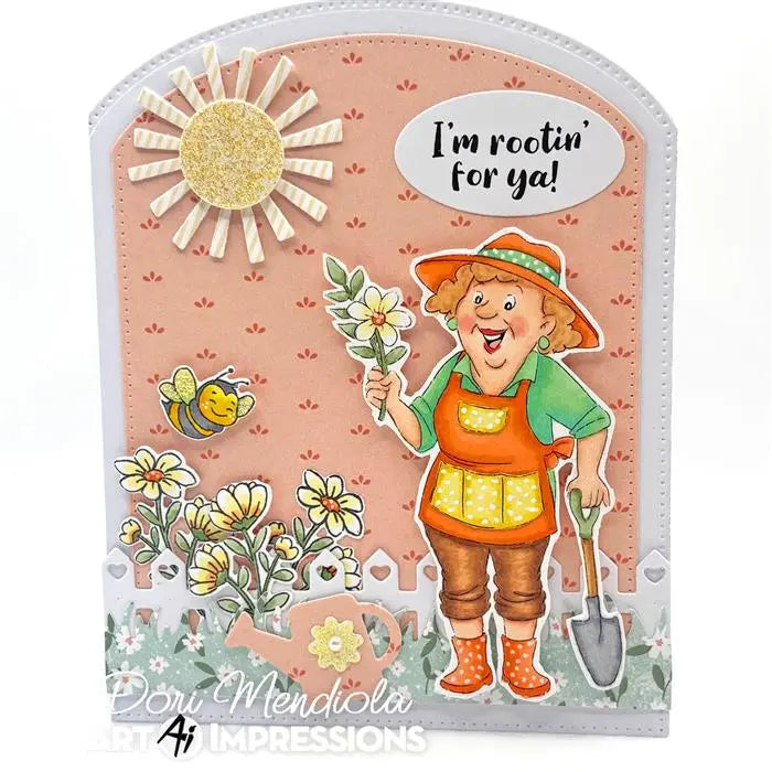 Gardener Gail Clear Stamp and Die Set - Ai People - Art Impressions