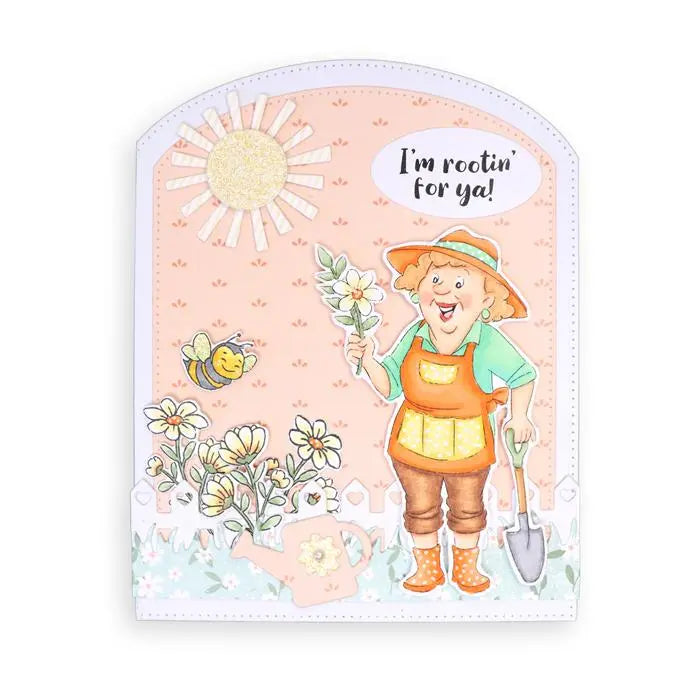 Gardener Gail Clear Stamp and Die Set - Ai People - Art Impressions