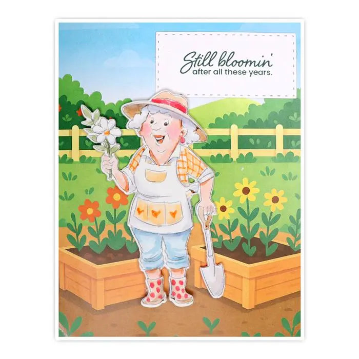 Gardener Gail Clear Stamp and Die Set - Ai People - Art Impressions