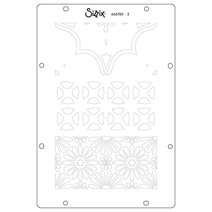 Geometric Clear Stamps Set w/ Layering Stencils - Studio by Vic Hollins - Sizzix