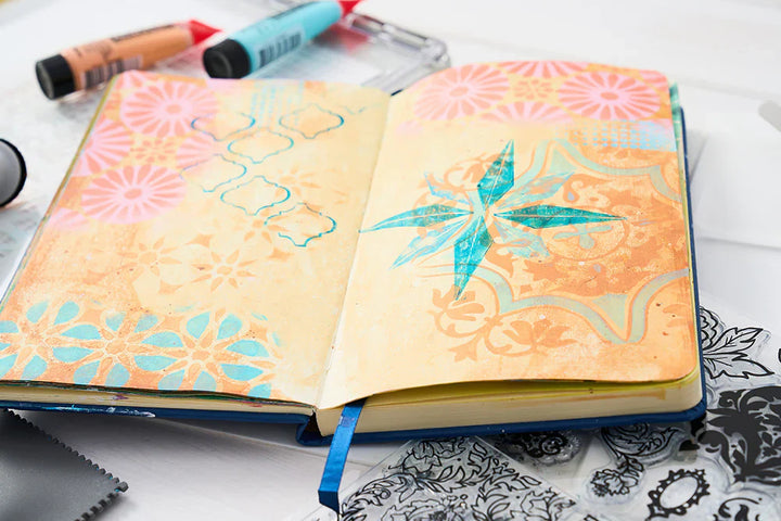 Geometric Clear Stamps Set w/ Layering Stencils - Studio by Vic Hollins - Sizzix