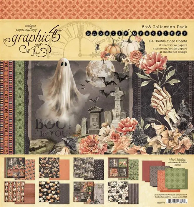 Ghostly Greetings Scrapbook Collection Kit,  8" x 8" - Graphic 45