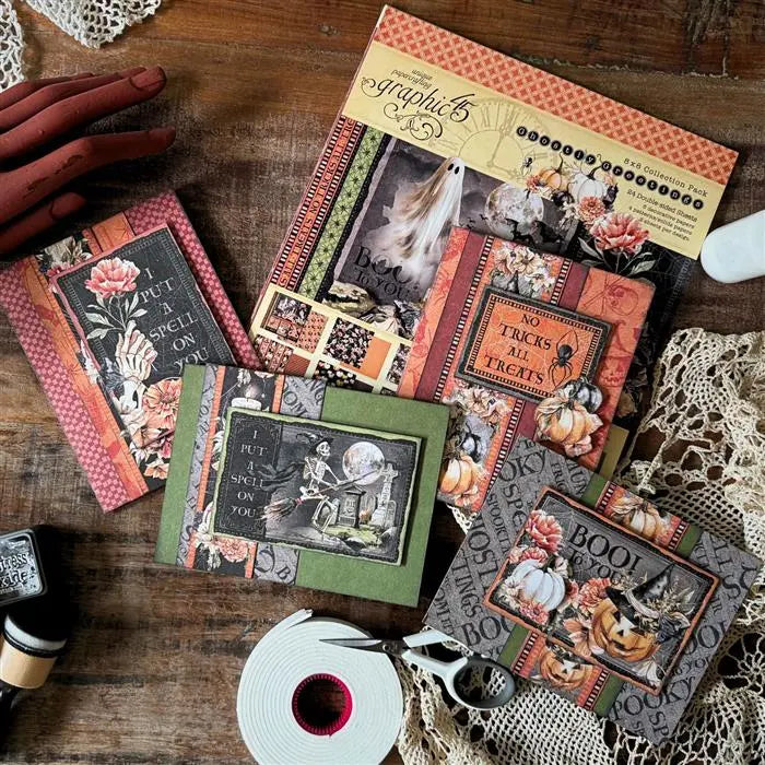 Ghostly Greetings Scrapbook Collection Kit,  8" x 8" - Graphic 45